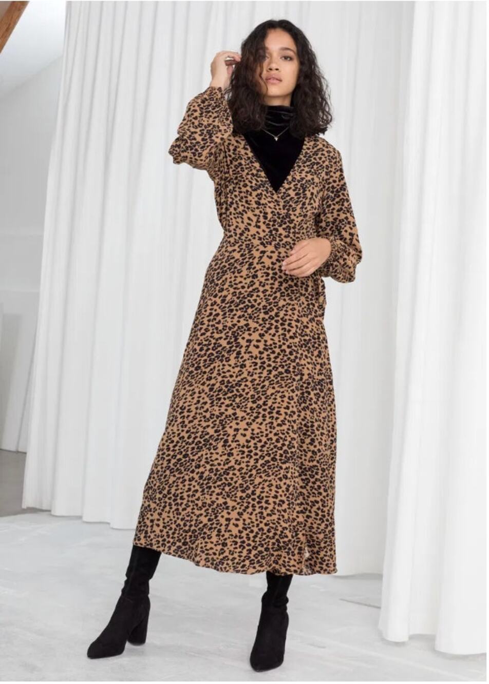 & Other stories women's leapord maxi wrap dress